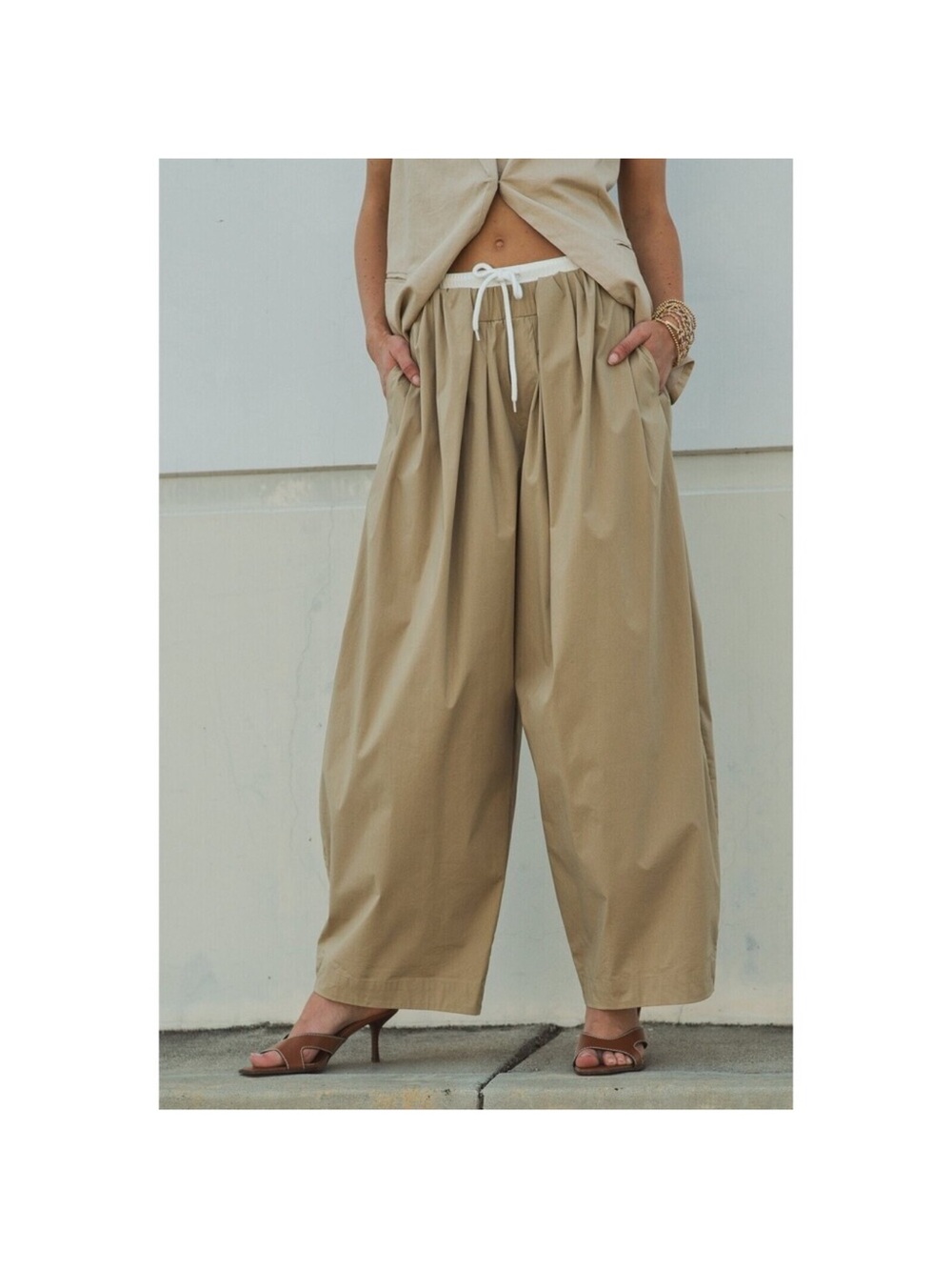 Cocoon pleated Maxi Pant - MEDIUM-